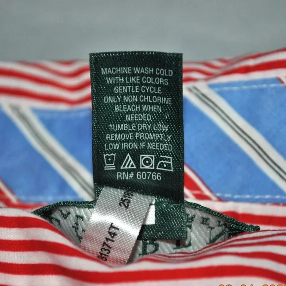 Lauren Ralph Lauren Mens Shirt Size L/XL Red & White Striped Button Down - Picture 4 of 11